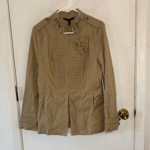 White House Black Market Prairie Field military style distressed jacket Size 12